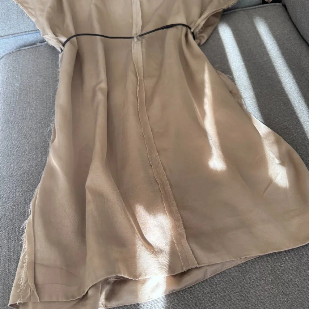 Acne Studios Bacall beige champagne mini dress FR 34 US 2 - Picture 8 of 13